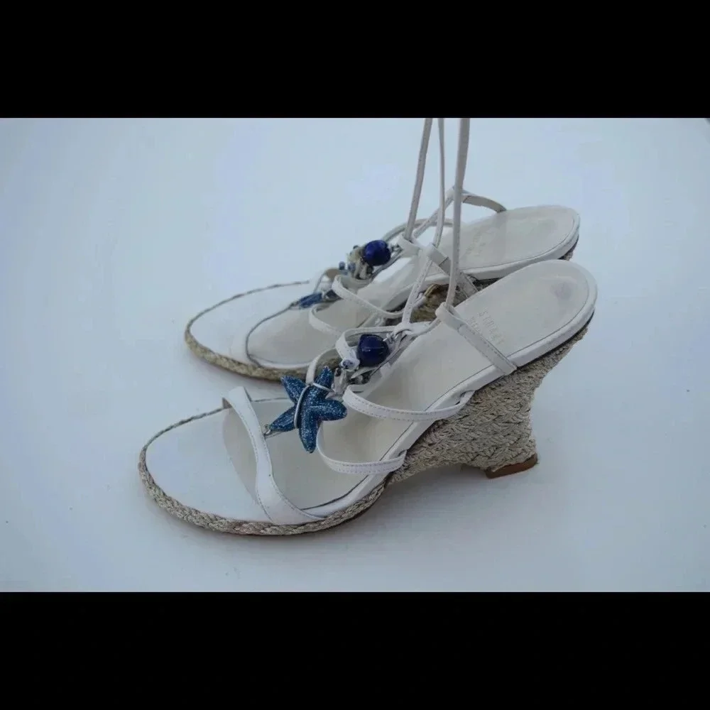 Stuart Weitzman Ankle wrap espradille wedges - Picture 2 of 8